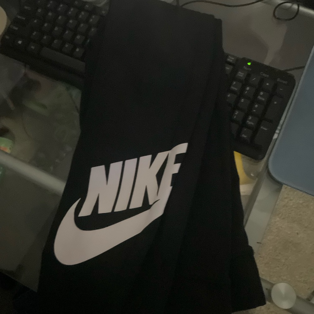 Nike Black leggings with White Logo